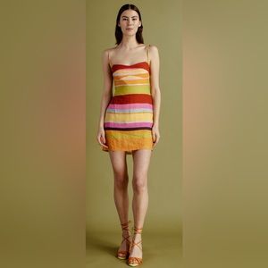 Cala de la Cruz Flora Tere Striped Mini Dress small